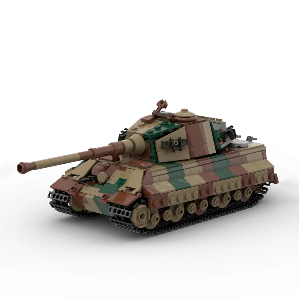 WW II Series Tiger II Tank Model Set MOC Army Armed Forces Fighting Vehicle Building Blocks Bricks Children's Educational Toy