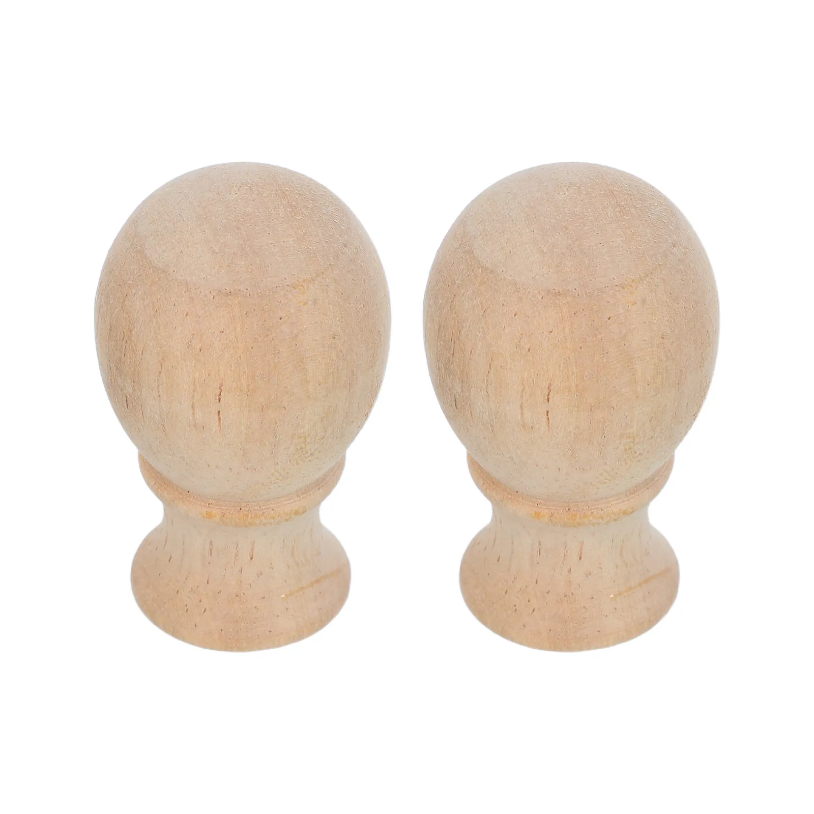 2Pcs Wood Ball Lamp Finial Screw Cap Toppers for Table Floor Lamps Lamp Shade Harp Holders DIY Lighting Accessories Decorative