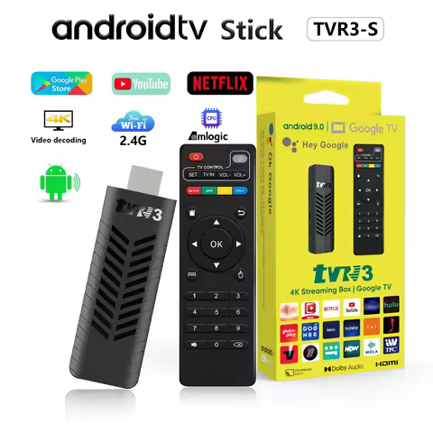 Smart Mini TV Stick Android Tv TVR3-S Amlogic S905l Chromecast 4K HDR Support Wifi 2.4G Streaming Media Player Portable TV Box