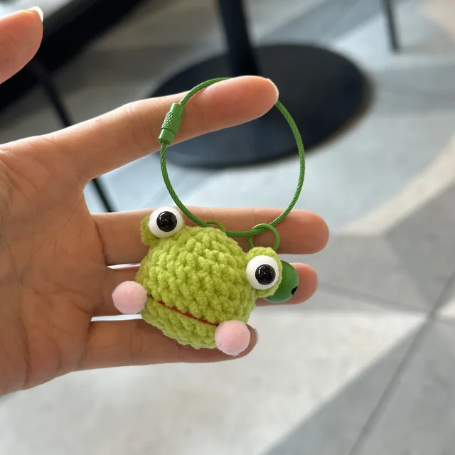 4cm Cute Crochet Keychains Knitting Funny Frog Keychain Creative