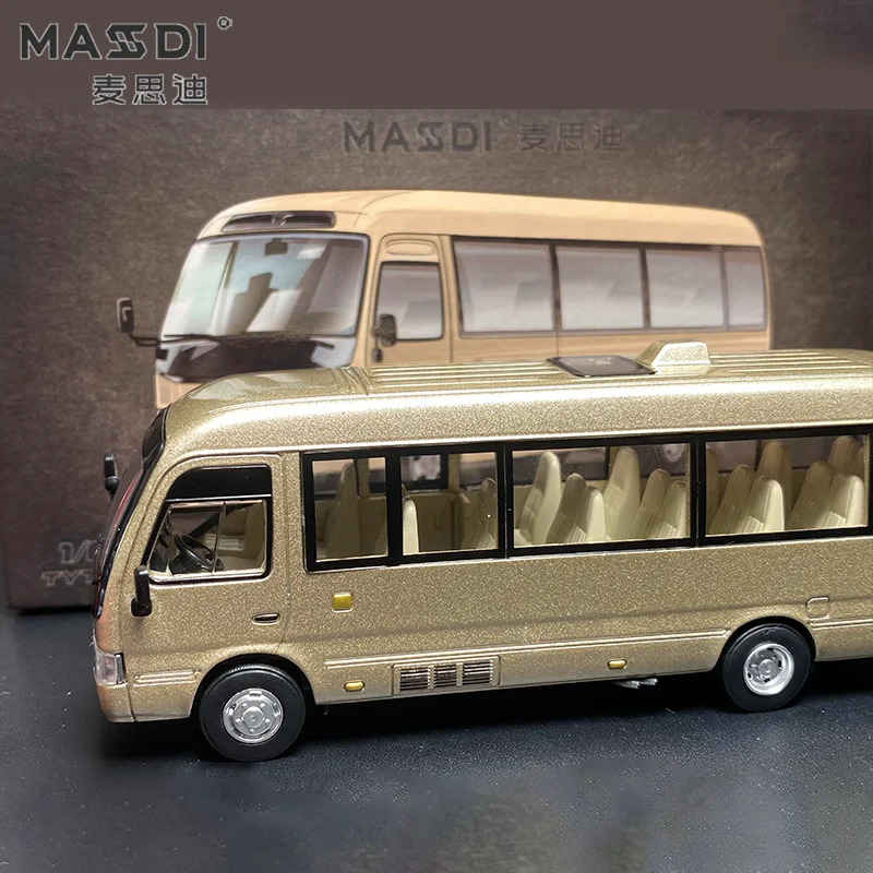 Masdi 1:64 2013 تويوتا كوستر سبائك الذهب نموذج مصغر سيارة مخصصة للأطفال لعبة تحصيل حلية محاكاة اللعب السيارة #5