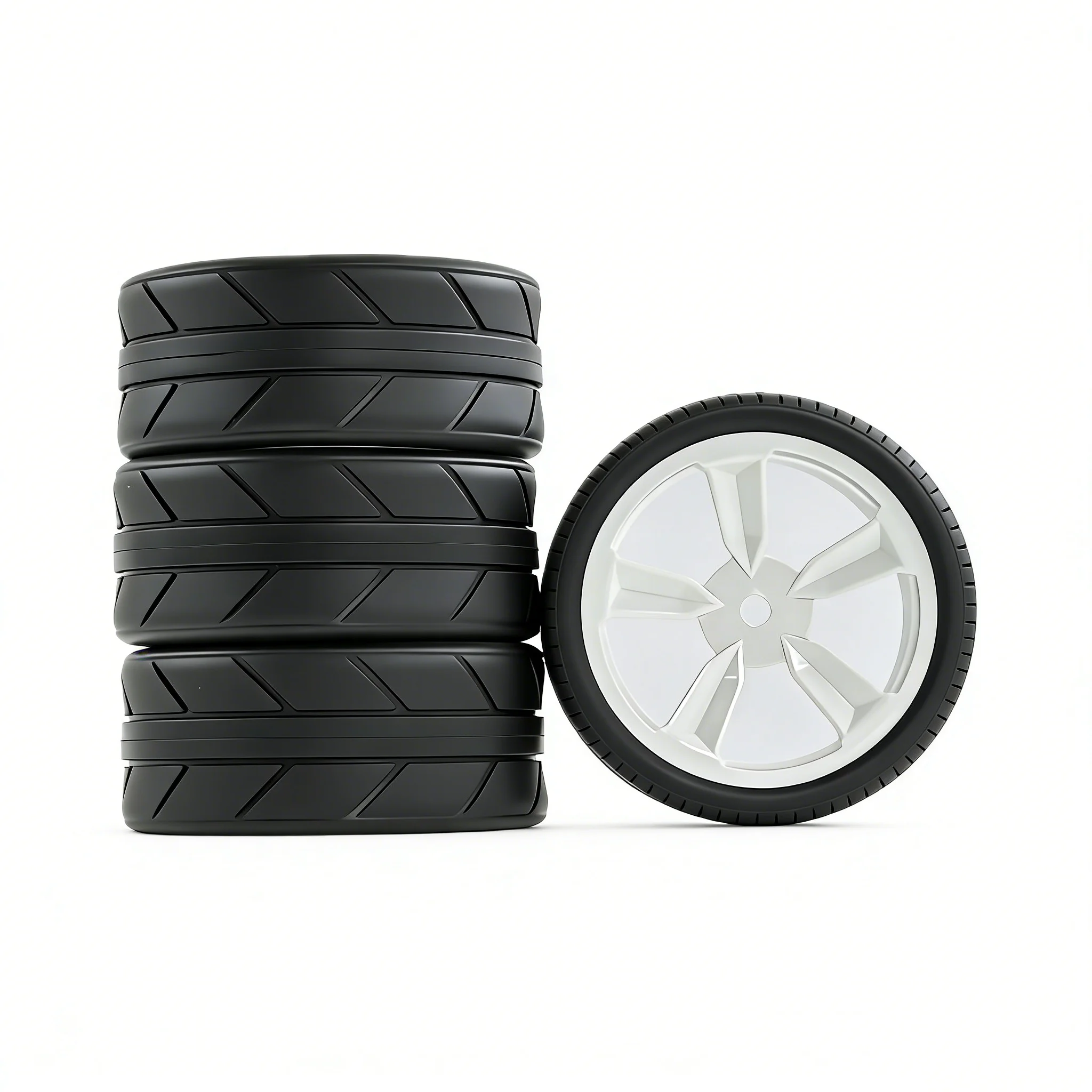 4Pcs 65mm Plastic Rim & Rubber Tire for 1/10 On Road Drift RC Car TT02 TT01 XV01 XV02 HSP94123 MJX10303/10304 High Grip
