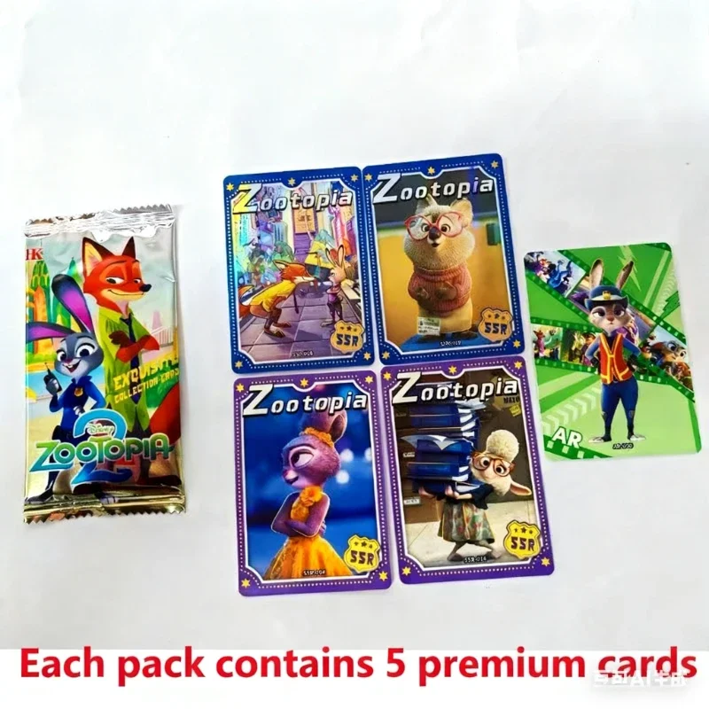 2026 Neues Zootopia 2 150-teiliges Karteikarte-Luxus-Laser-Sammelkartenspiel für Kinder, komplettes Set glänzender Blindboxen, Weihnachtsgeschenk