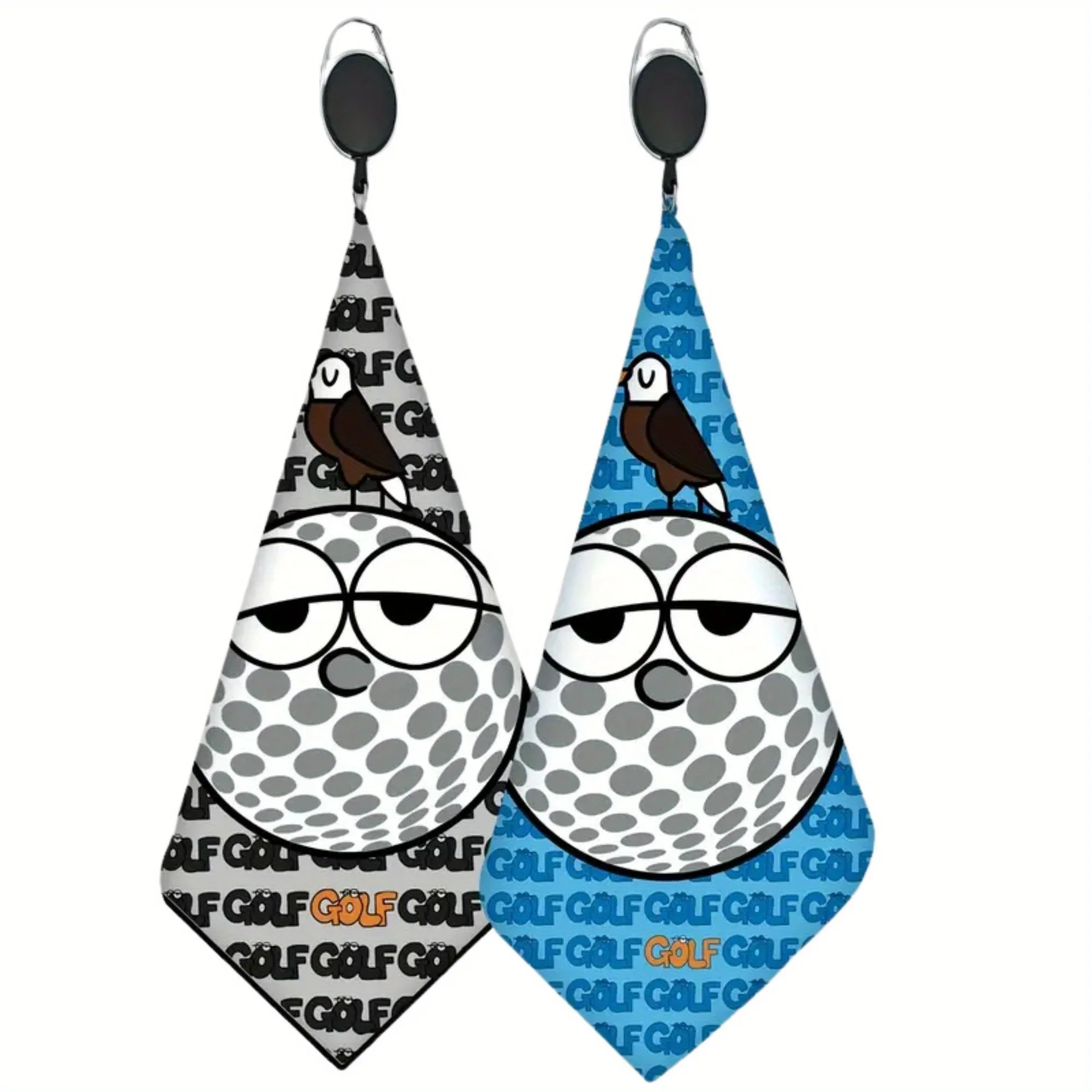 

2 шт., новые высококачественные полотенца для гольфа, модный и двухсторонний телескопический крючок с принтом, быстросохнущий, супервпитывающий, мягкий, быстрый