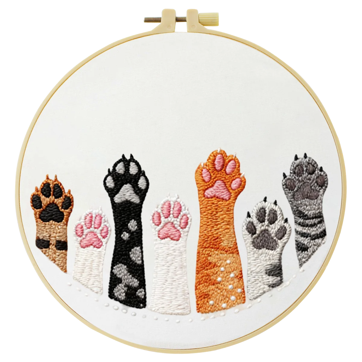 1 Stück 20X20CM/15X15CM 7,87/6,3 Zoll Katzen-Stickerei-Starter-Kit DIY-Kit DIY-Stickerei-Set Handarbeiten Nähkunst Heimdekoration – Detail 2