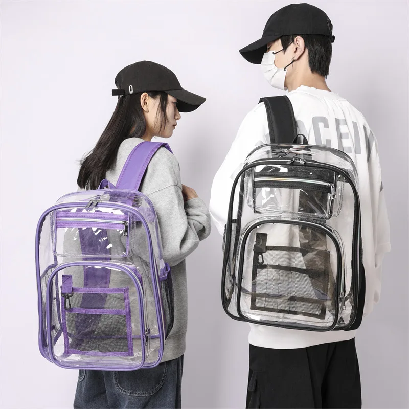 Chikage personalidade bolsa de geléia transparente, mochila de PVC impermeável, grande capacidade multifunções, nova moda coreana