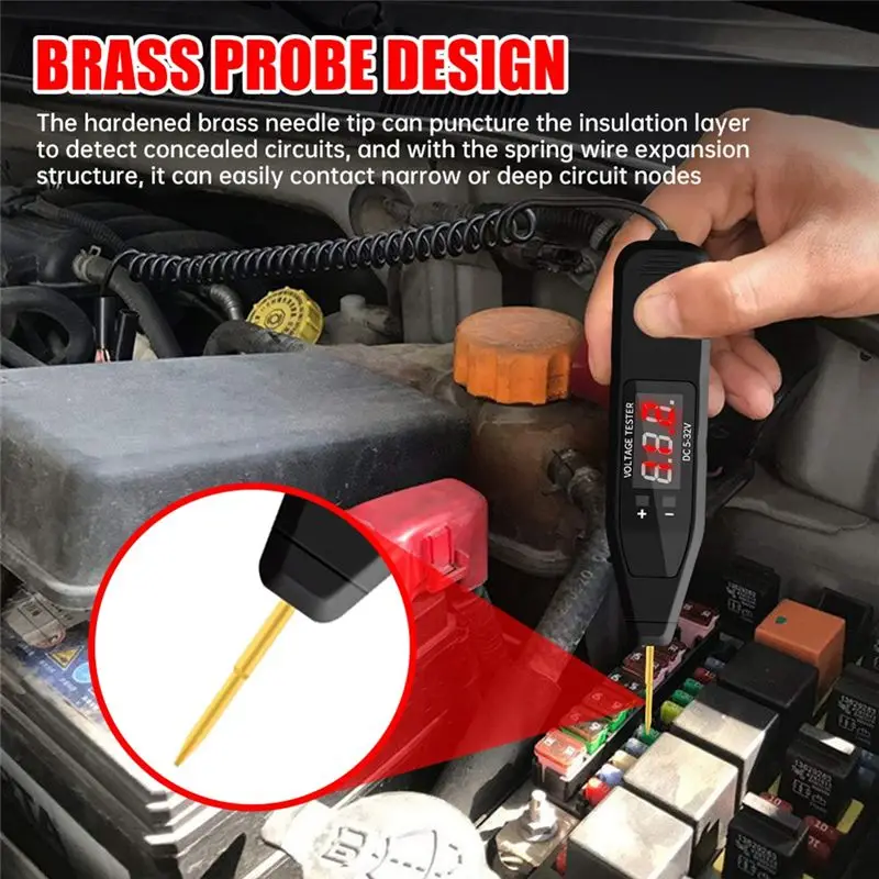 For Car Electrical Circuit Test Pen 5-32V Digital Electric Voltage Power Tester Probe For Vehicle Systems