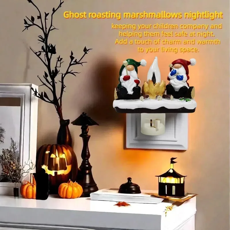 110V-US Halloween Night Light,Plug in Night Light,Santa Claus&Moose Night Light,Halloween Night Light Indoor Decorations