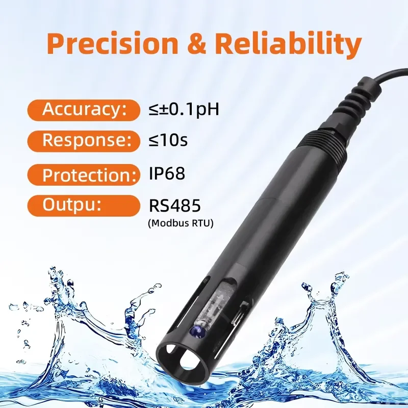 for Linksens S-pH001 OEM PH Meter Sensor with RS485 Output Titanium and Stainless Steel for Surface Water
