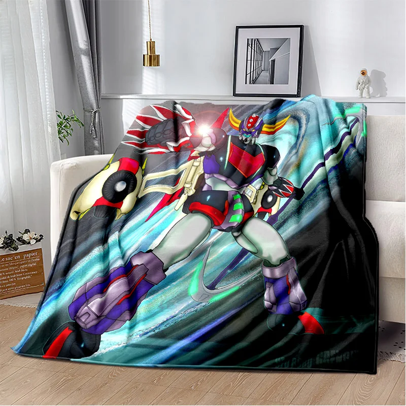 UFO Robot Grendizer Anime cartoon Soft Plush Blanket,Flannel Blanket Throw Blanket for Living Room Bedroom Bed Sofa Picnic kids