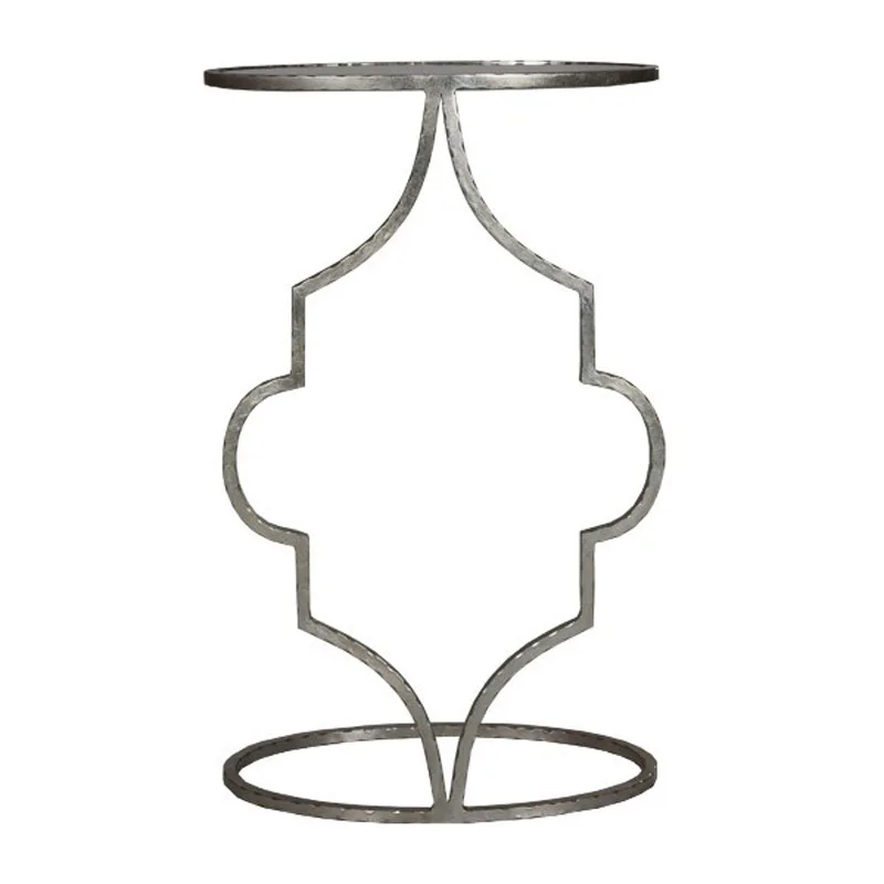 

American light luxury retro forged wrought iron small side table, villa/hotel room personalized sofa side table