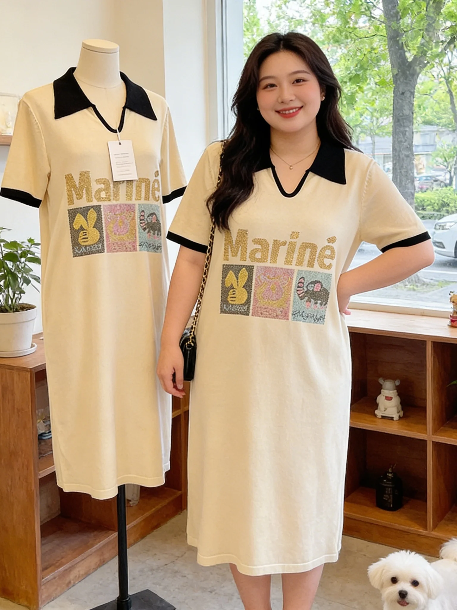 

plus Size Summer New Korean Style Fashion Comfortable Skin-friendly Casual Loose Slimming Trendy Dress Women's Clothing