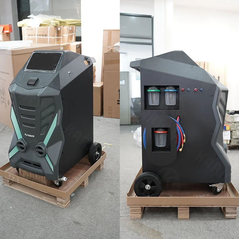 Heavy Duty Full Auto Dual Gas Refrigerant Machine for All Vehicles - R134a R1234yf Integrated AC Maintenance System - Karjoys