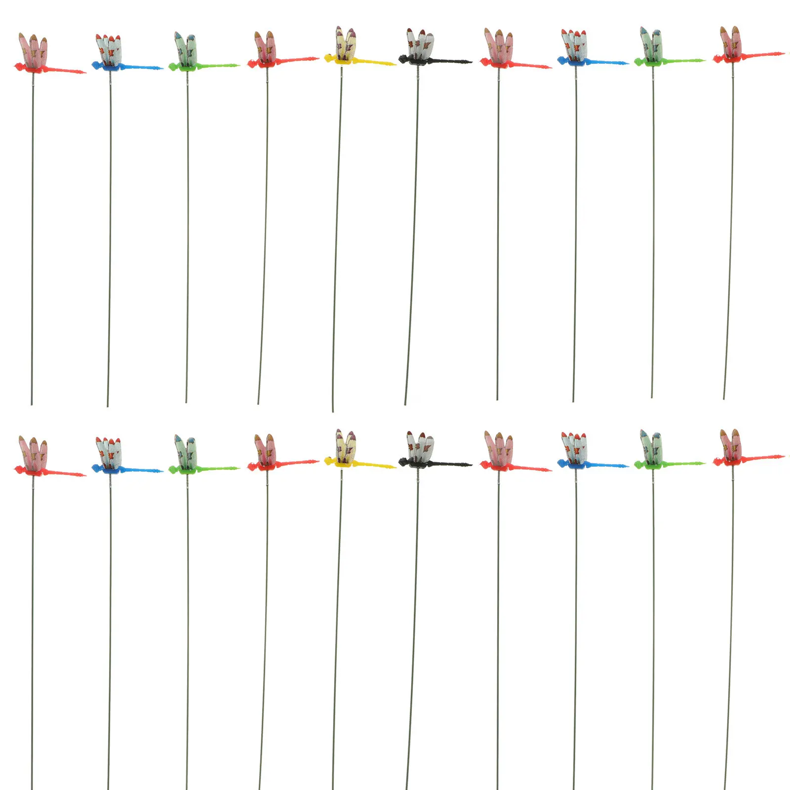 

50 шт., пластиковые садовые колья со стрекозой, реалистичная декоративная вставка для цветочных горшков, садовые кровати, патио, уличное украшение