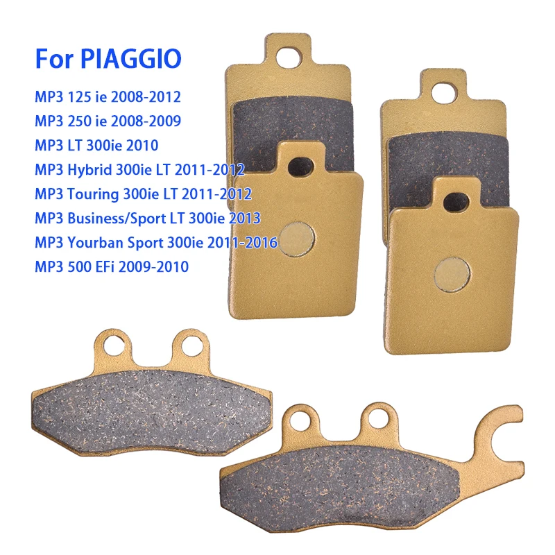 Motorcycle Front Rear Brake Pad For PIAGGIO MP3 125 250 300 ie 125ie 2008-2012 250ie 2008-2009 300ie 2010-2016 500 EFI 2009-2010