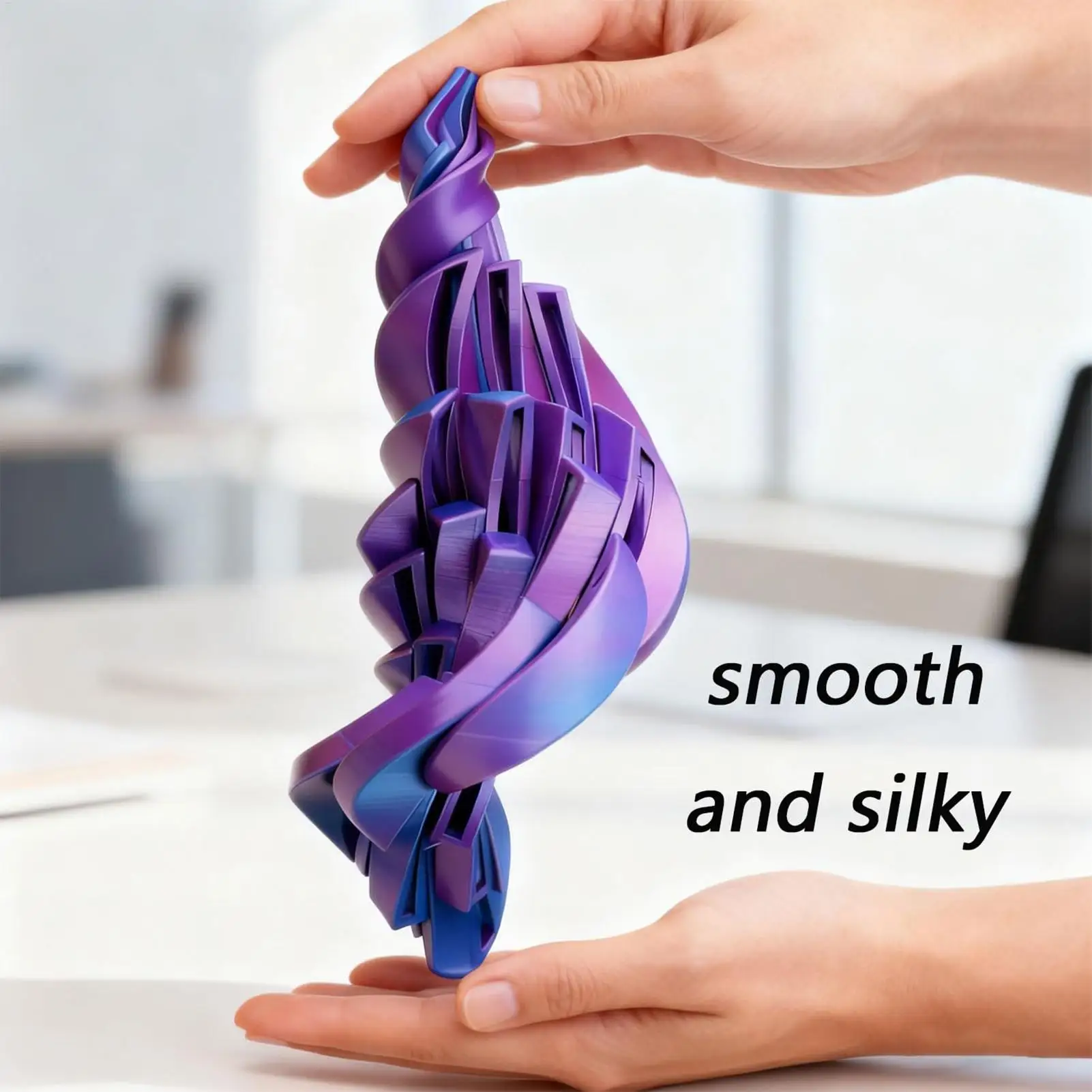 لعبة كرة مطبوعة ثلاثية الأبعاد لتخفيف التوتر، لعبة كرة حسية لتخفيف التوتر من نوع التروس، ألعاب حسية دوارة للاسترخاء هدية كروية #4