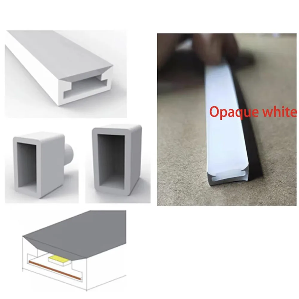 1-10m Silicone Neon Led Tube T0511 T0513 T0515 Flexible Protection Cover Transparent Matte Black Milky For WS2812 WS2811 Strip