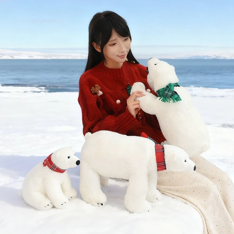 45/60CM Simulation Eisbär Plüsch Spielzeug Nette Stofftier Kissen Bär Puppen Für Geburtstag Weihnachten Geschenke – Detail 6