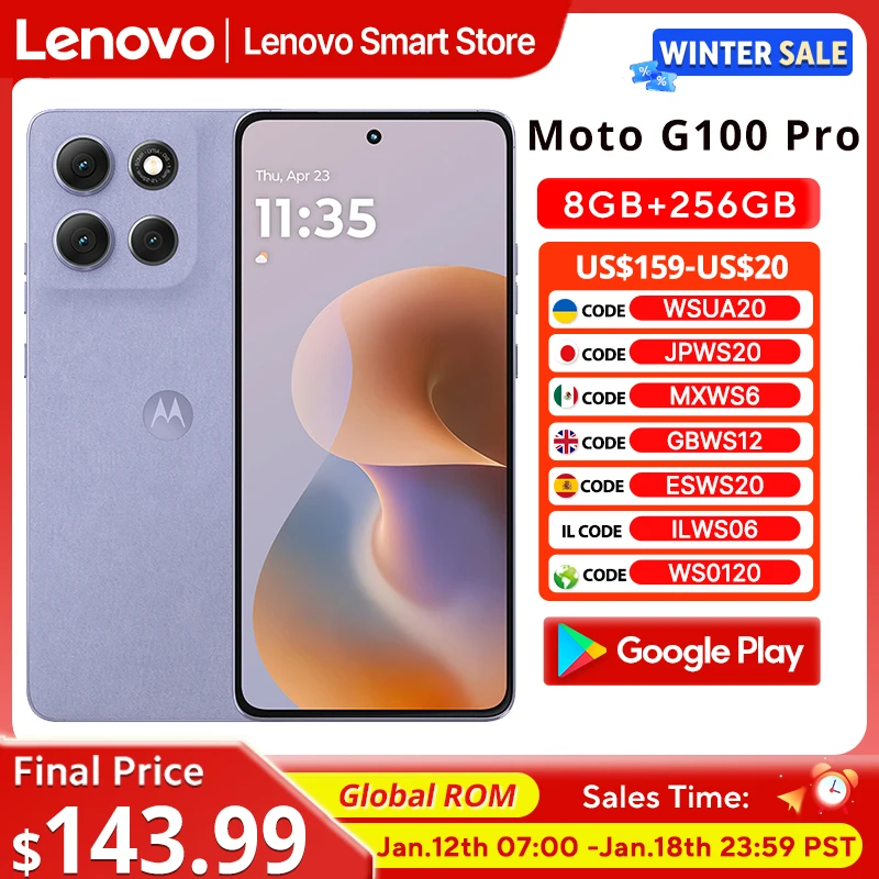 Motorola Moto G100 Pro SmartPhone Global ROM 6.7-inch 1.5K pOLED 120Hz Display Dimensity 7300 6720mAh 50MP AI Camera Cellphone