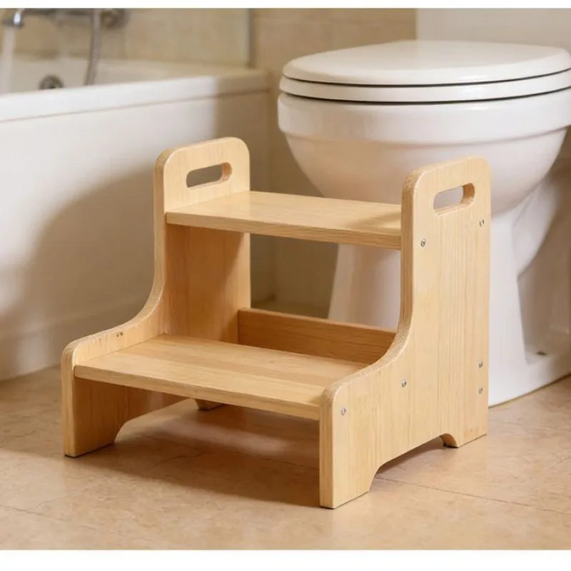 Stools & Ottomans Living Room Furniture Solid Wood Footrest Baby Height Boost Face Washing Stable Step Stool Safe Climb Helper