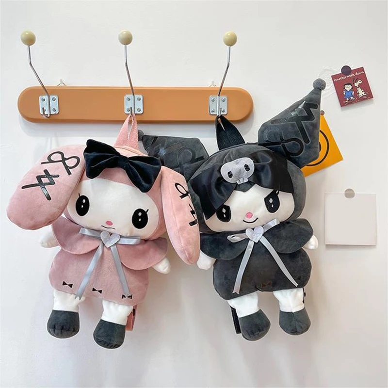 Y2k Cartoon Sanrio Plush Backpack Kawaii Kuromi Melody Bag Student Schoolbag Women Shoulder Bag New Girl Cosplay Knapsack