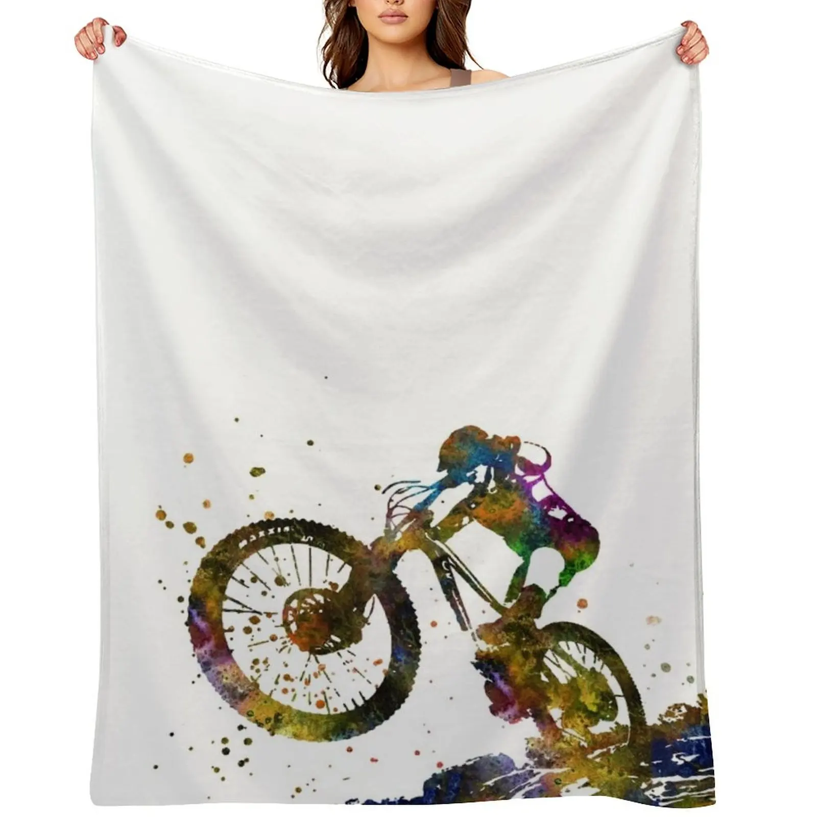 

Mountain biking, mountain bike, sport Throw Blanket Luxury Designer funny gift Hairys Soft Big Blankets