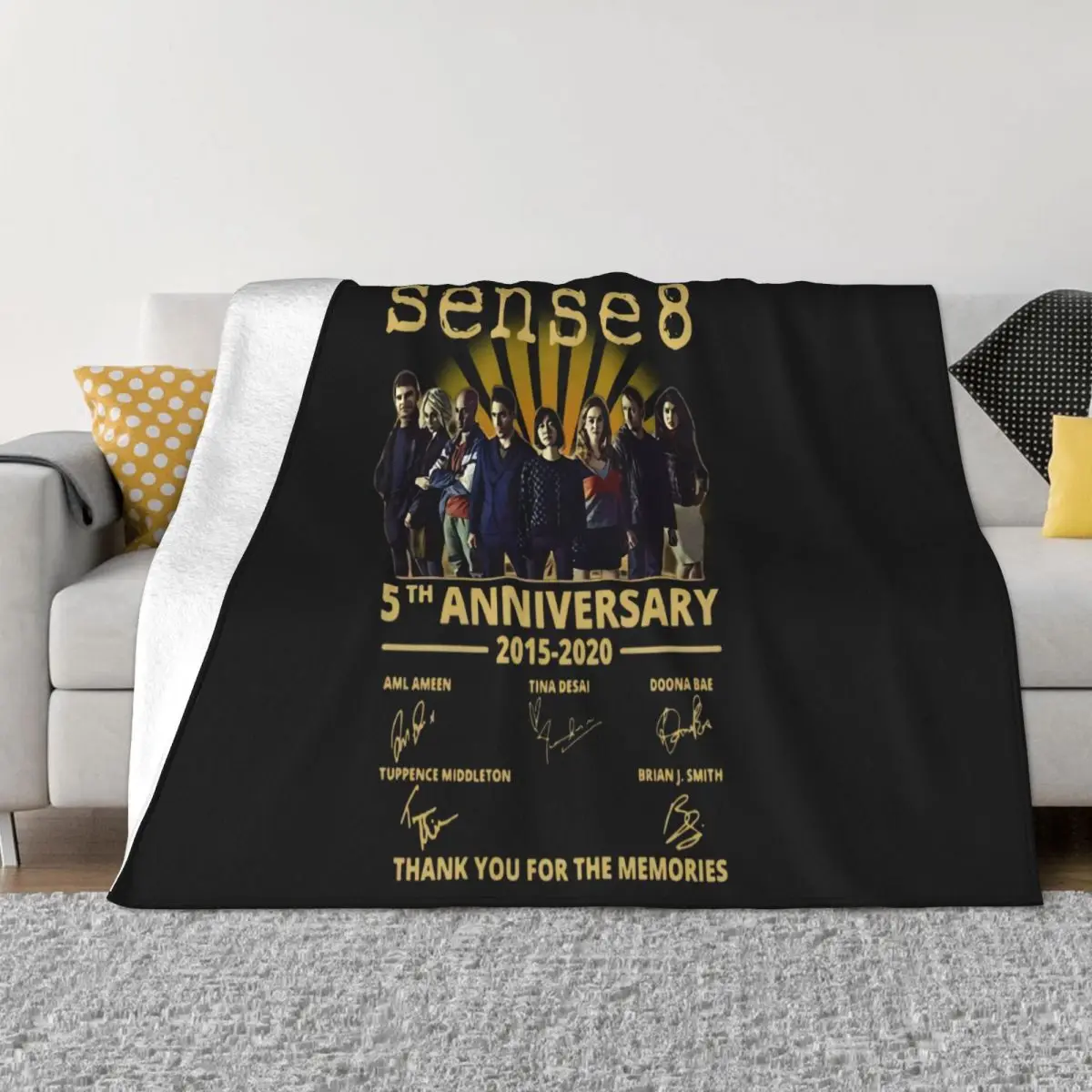 Sense8 5Th Anniversary 2015 2020 Thank You For The Memories Signatures Best Selling Cute 2021 Kawaii Throw Blanket