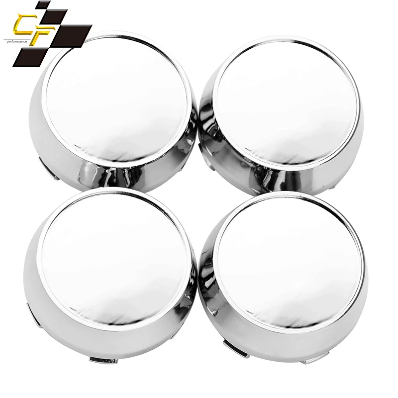 

CF Performance 4pcs 60mm 56mm Chrome Silver Car Wheel Center Cover Rims No Emblem Hub Caps Auto Tuning Universal Hubcaps