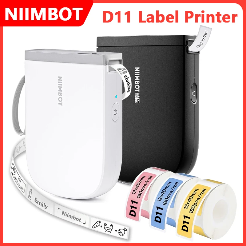 Niimbot D11 Mini Portable Thermal Printer Adhesive Small Printer Label Maker Printer For Stickers 300dpi Price labeling Machine