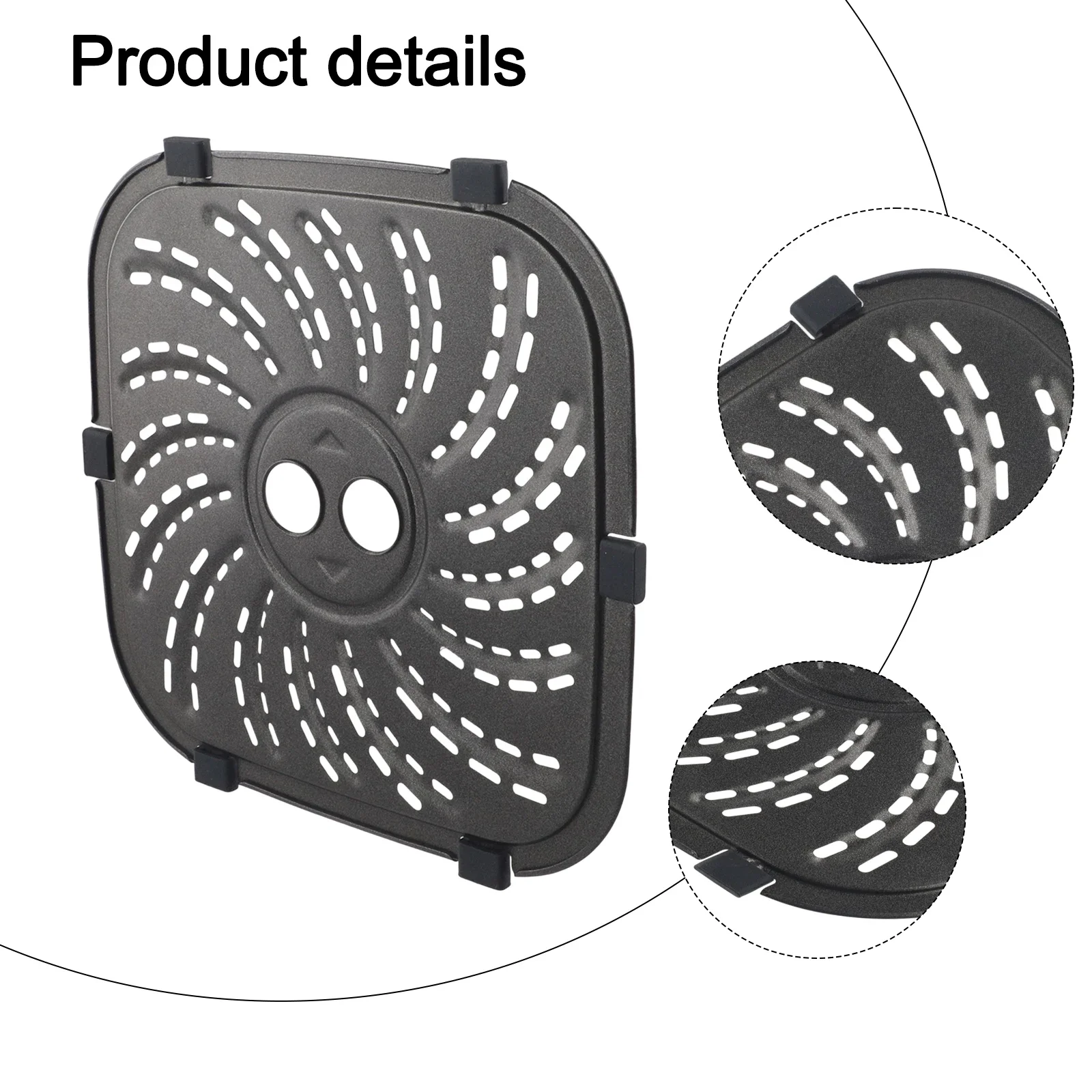 8QT Air Fryer Grill Plate Compatible with For PowerXL For Vortex Pro with Nonstick Coating and 6 Rubber Tabs for Easy Cleaning