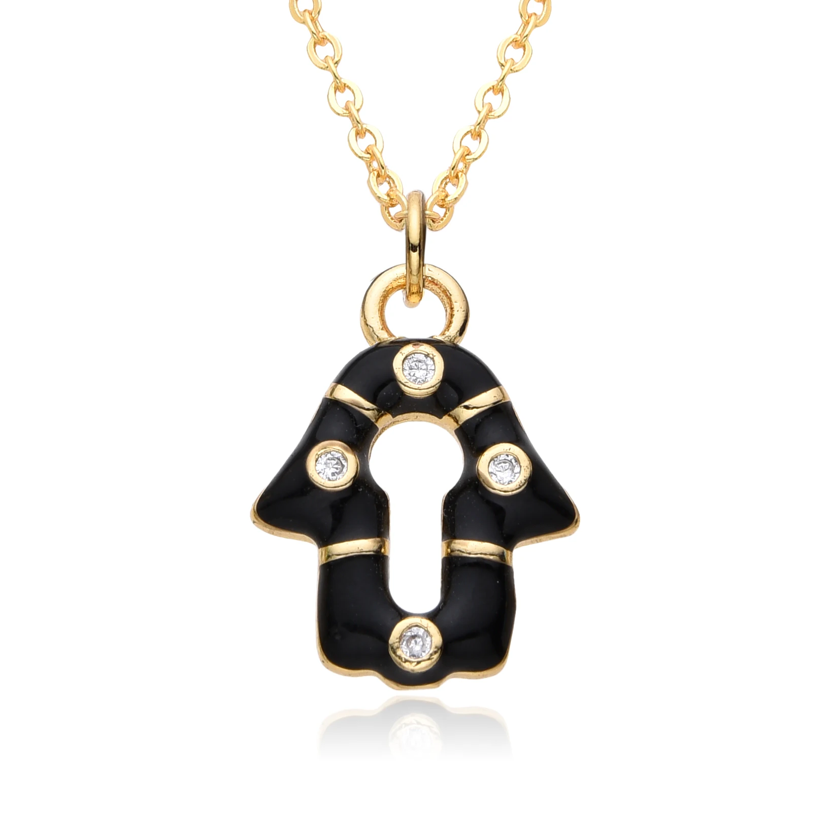 Панк золотого цвета Фатима Hand Evil турецкие подвески в виде глаз красочные инкрустированные цирконом ожерелье для женщин мужчин колье кулон изготовление ювелирных изделий