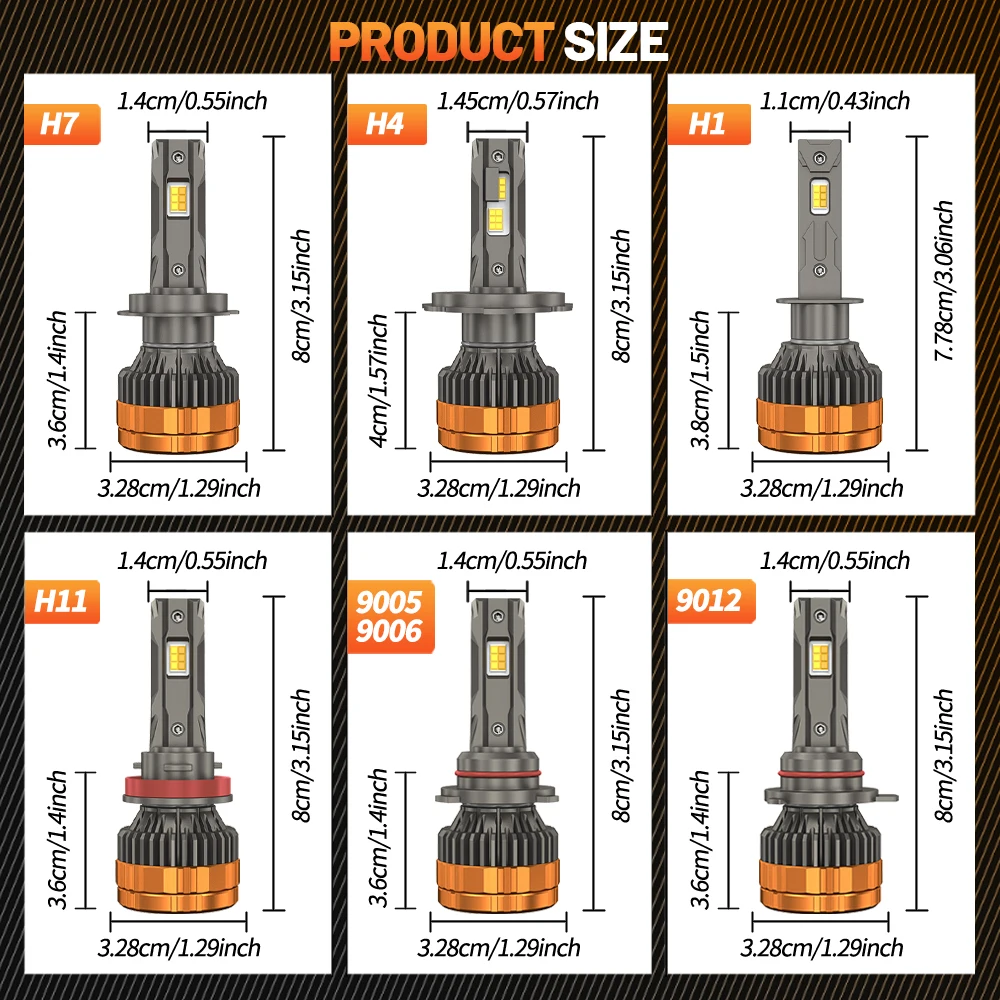 8800W H7 LED Car headlight bulb Canbus No Error H1 LED H11 9005 9006 9012 HB3 HB4 H4 Car Headlight Auto Fog Lamp LED Bulbs 12V