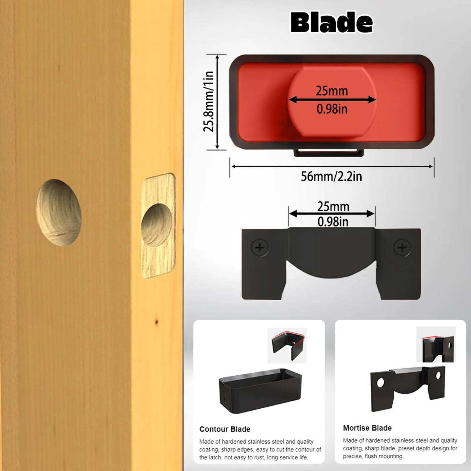 

Door Mortise Tool Remove Material to Install Door for 1 3/4in 1 3/8in Thickness Door Orange Door Mortiser
