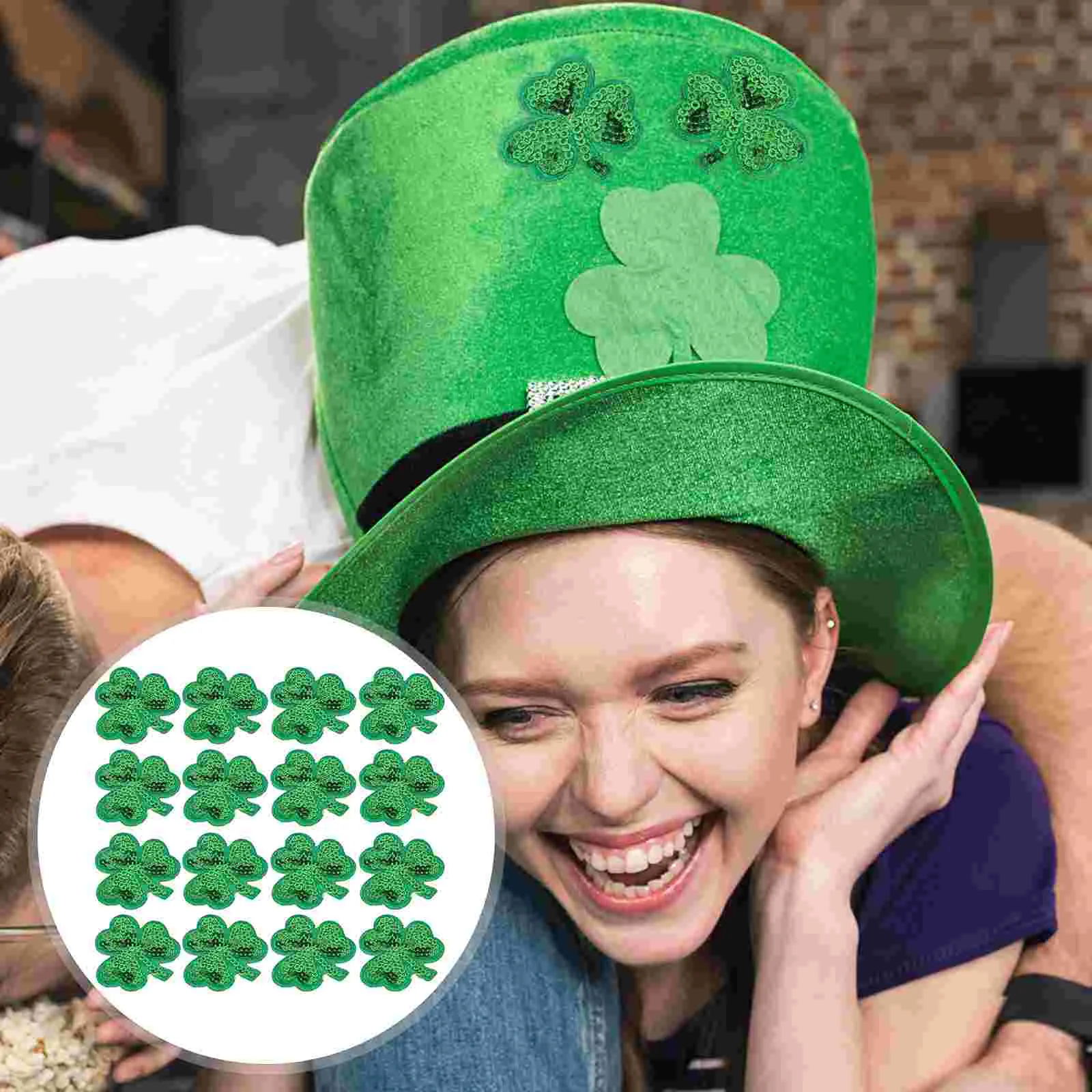 20PCS St. Patrick's Day Iron On Adhesive Patches for Clothing Craft Non Woven Stickers Handmade Embroidery Holiday