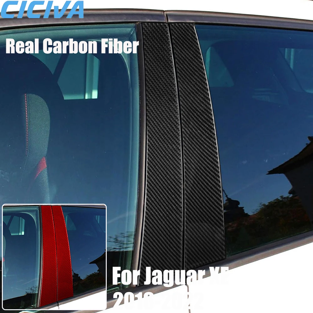 

Real Carbon Fiber Car Accessories B-pillar Panel Trim Cover Soft Sticker For Jaguar XE 2016 2017 2018 2019 2020 2021 2022
