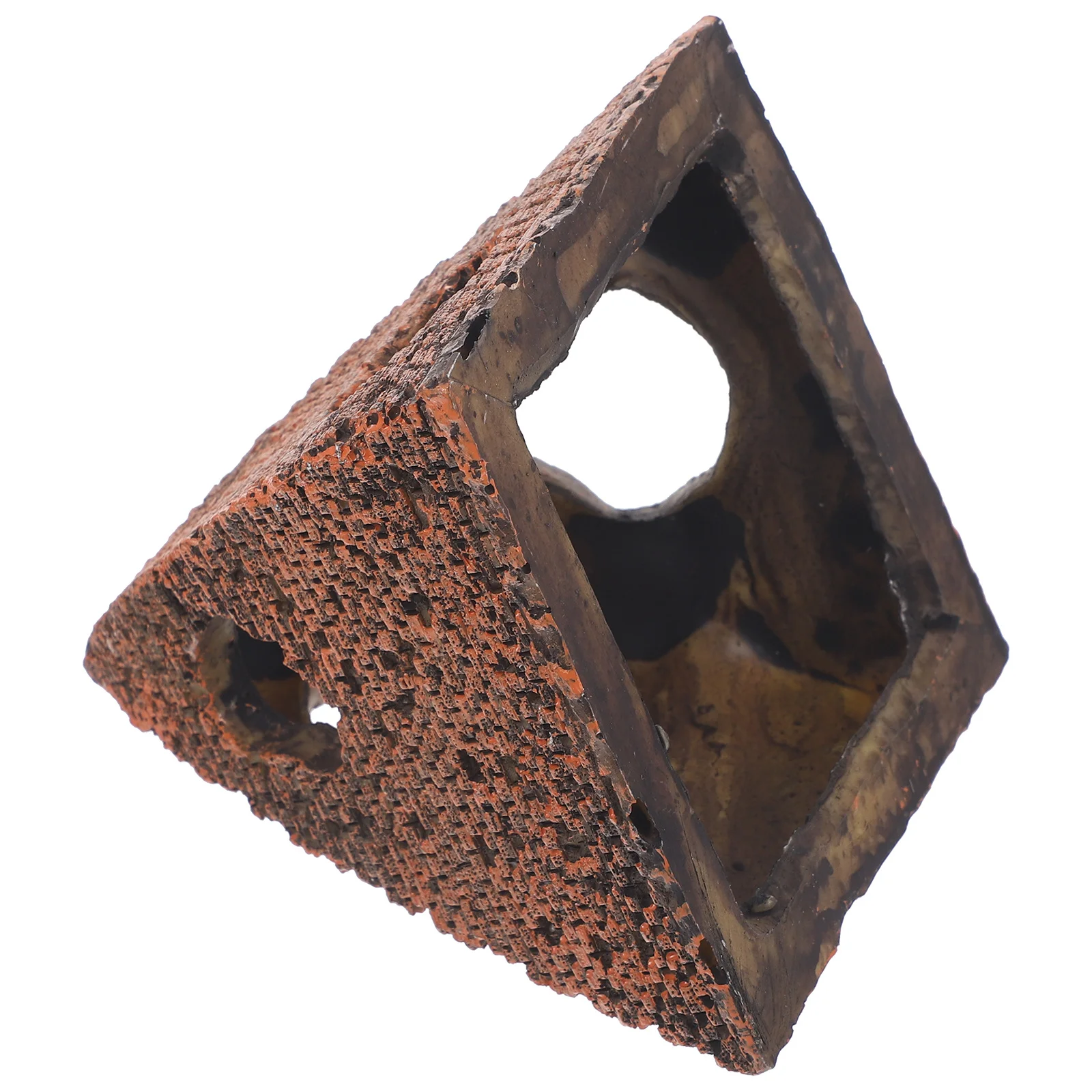 

Natural Resin Pyramid Aquarium Habitat Decor Fish Tank Props for Shrimp and Fish Size S Gift Resin Habitat Pyramid Accessories