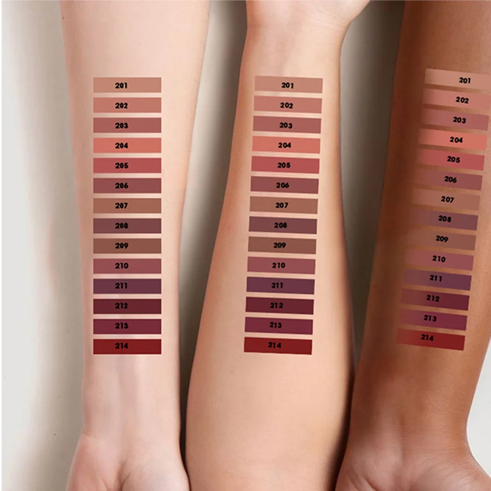 ชุดดินสอเขียนขอบปากเนื้อไม้เนียนละเอียดพิเศษ 6 ชิ้น/ชุด - คอลเลคชั่นสีน้ำตาลนู้ด, เนื้อกำมะหยี่แมทท์ ติดทนนาน กันน้ำ 18 สี