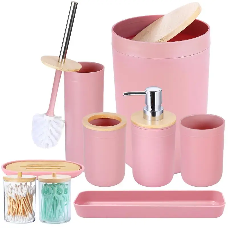 5 pcs/ 9 PCS Bathroom Accessories Set,   with Trash Can, Soap Dispenser and Toothbrush Holder