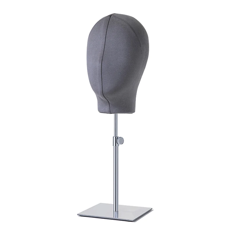 Hot Sale! Fabric Cover Mannequin Head with Iron Square Base For Wigs and Hat Display