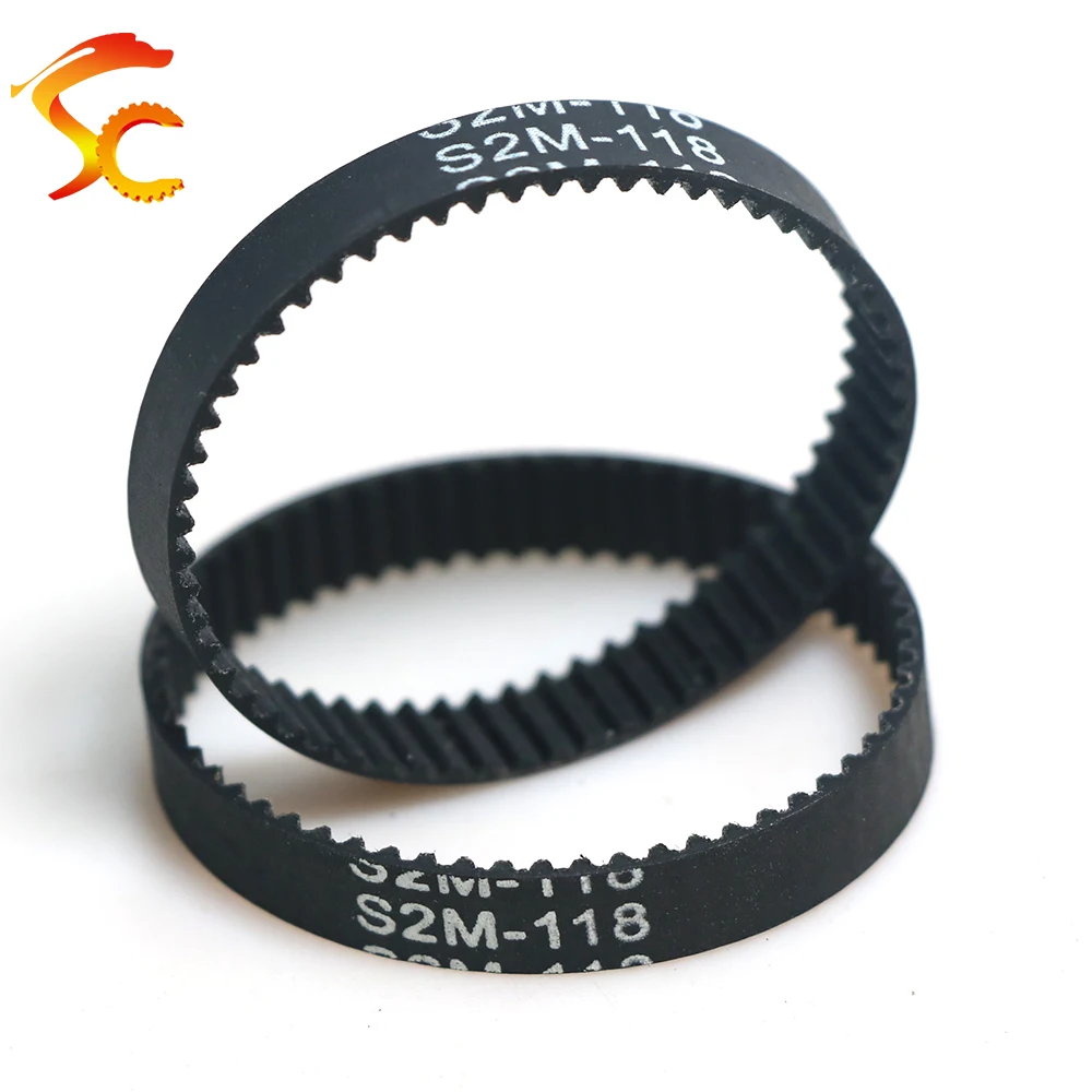 S2M timing belt S2M-116/118/120/122/124 Teeth 58/59/60/61/62 width 3/6/9/10mm Rubber closed-loop S2M Belt