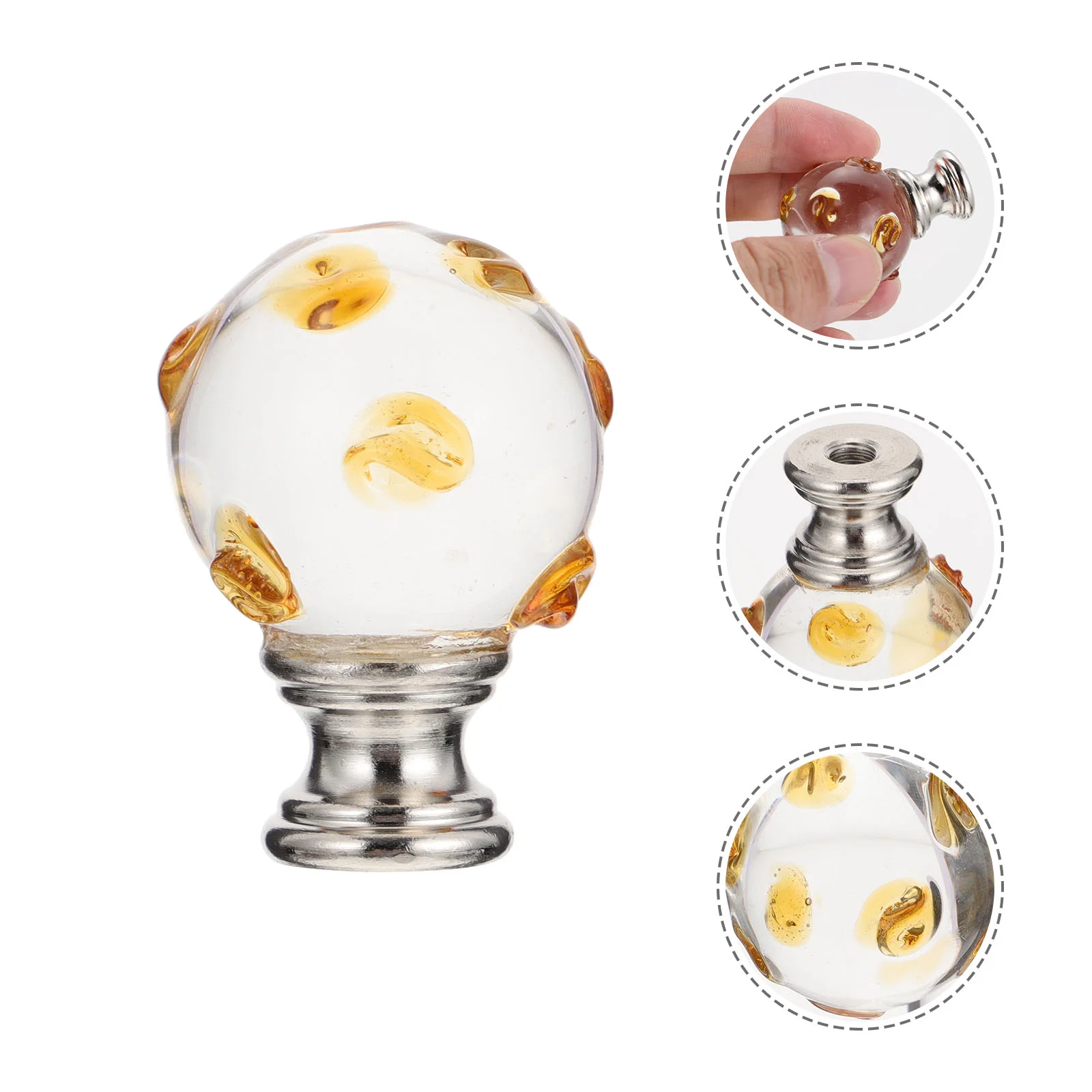 

2 Pcs Nut Lampshade Decorative Head Light Bulb Ceiling Decorations Crystal Finial Table Caps Knob