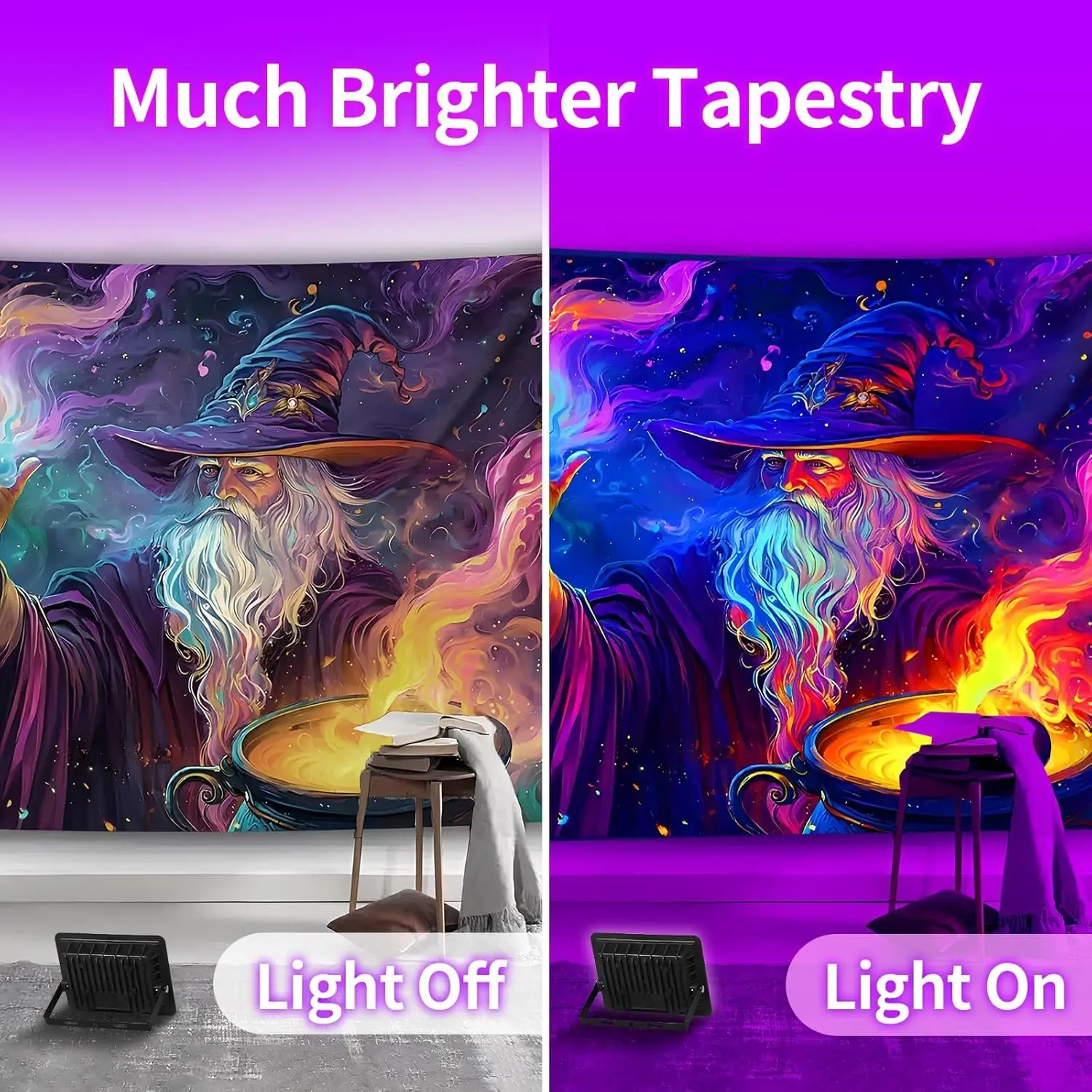 LED UV Black Light 10W/20W/30W Flood Light 385 nm, UV Spotlight with Switch for Holiday Party, DJ, Stage Lighting, Halloween