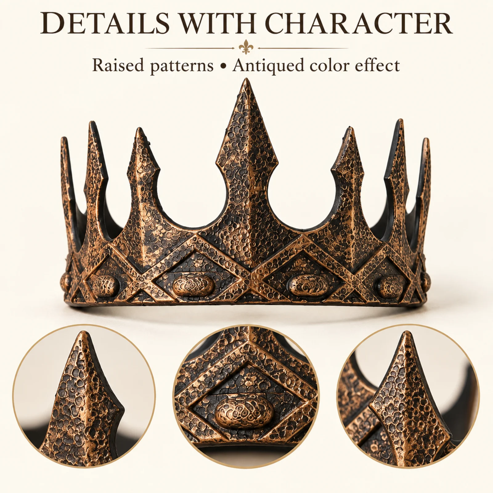 ヴィンテージゴシック風、王冠、ティアラ、邪悪な女王、魔女風の - Medieval Men'S Accessories のレビューと価格
