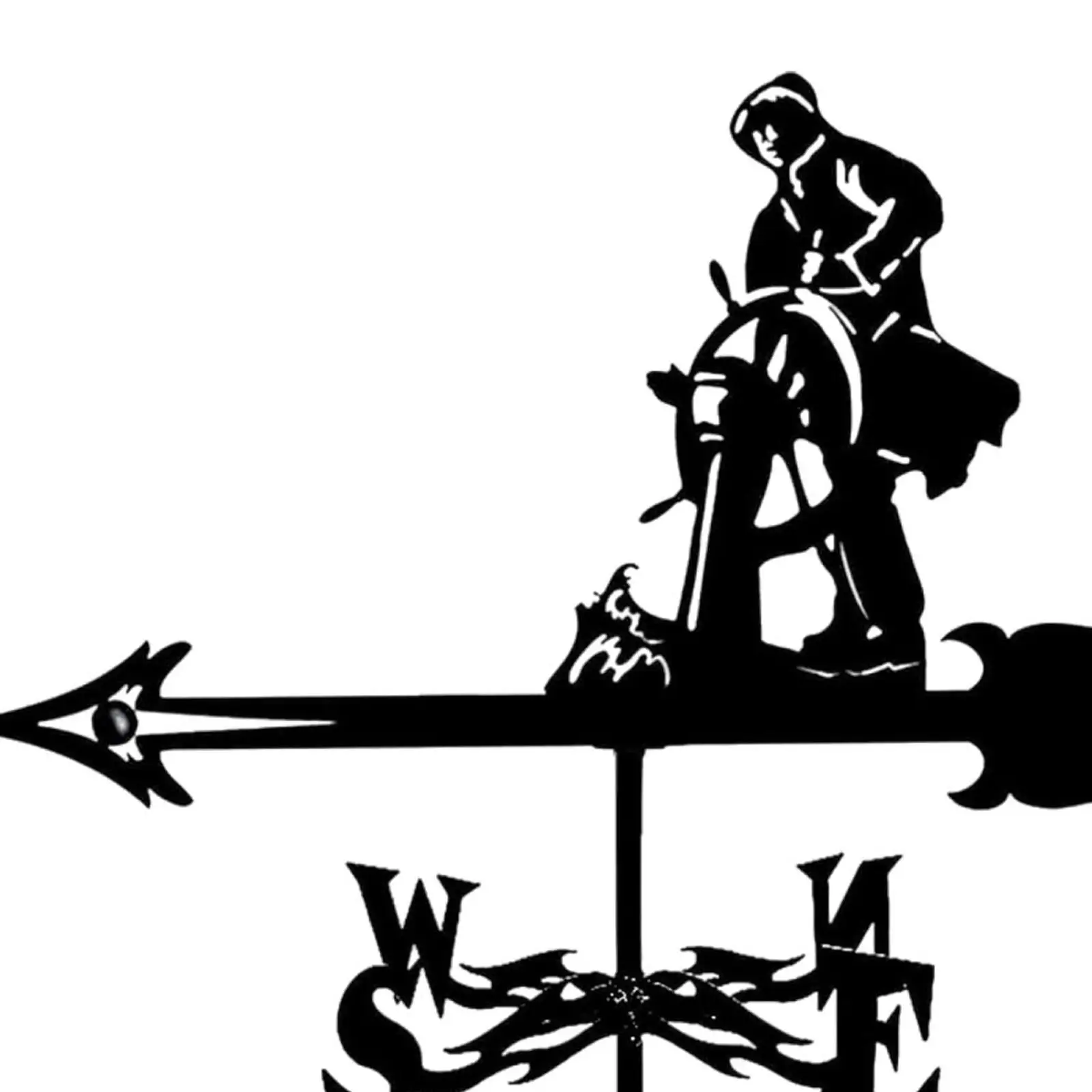 Metal Weathervane Retro Wind Direction Indicator for Farmhouse Terrace Farm view 3