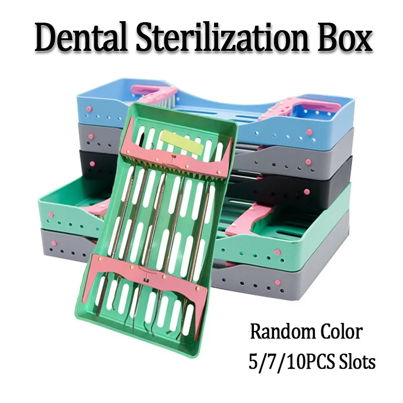 5/7/10 Slots Dental Instrument Disinfection Box Medical Plastic Racks 135°C High Temperature Sterilization