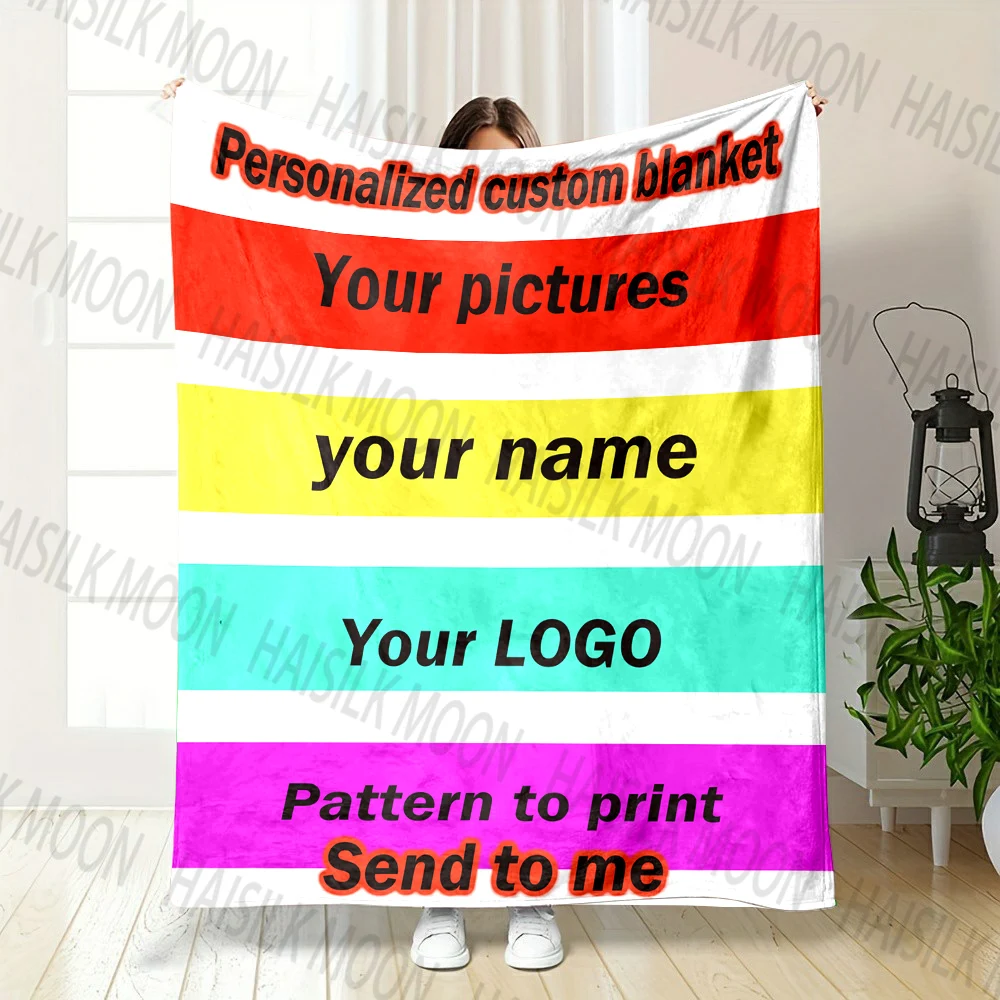 

Customized Name Personalized Blanket for Your Pictures LOGO Commemorative Photos Special Symbols Etc Send To Me 6 Sizes Choose