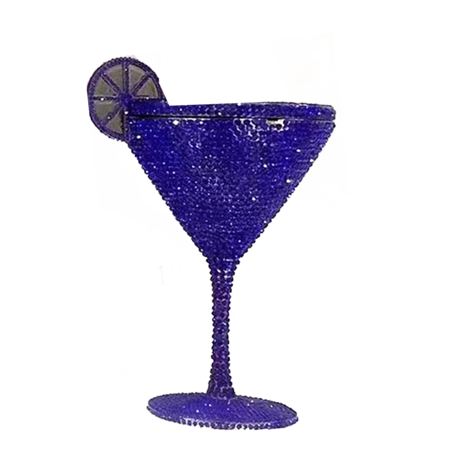 

Blue Martini Cocktail Rhinestone Evening Bags WHTUOHENG Glass Crystal Metal Purses Bag Diamond Handbag Wedding Party Clutches