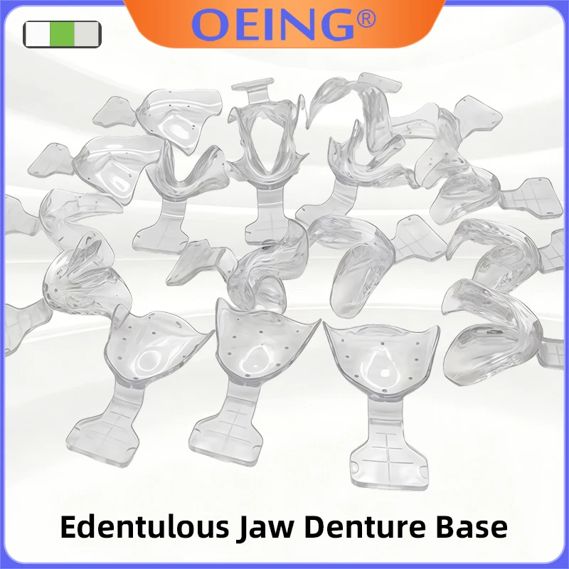 

Complete Set of 17-Piece Dental Full-Arch Edentulous Tray System: Impression Trays and High-Temperature Plastic Oral Trays