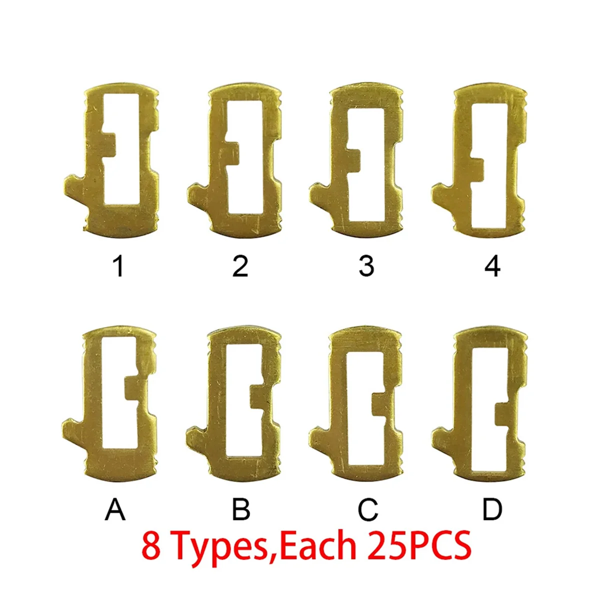 200Pcs/Lot Brass SIP22 Car Lock Repair Accessories Car Lock Reed Lock Plate for Fiat 8 Types Each 25Pcs