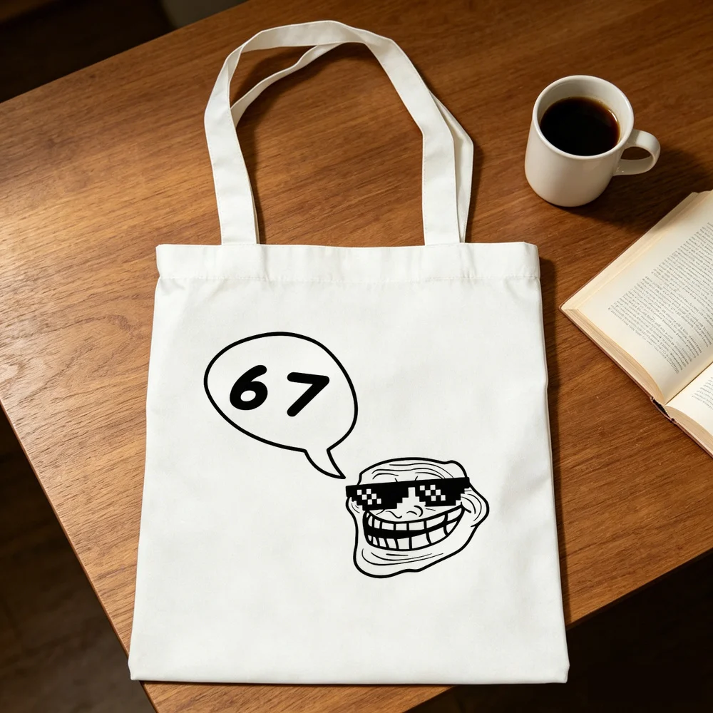 Trollface tote bag torba na zakupy bolsas de tela shoulder  shopper y2k femme